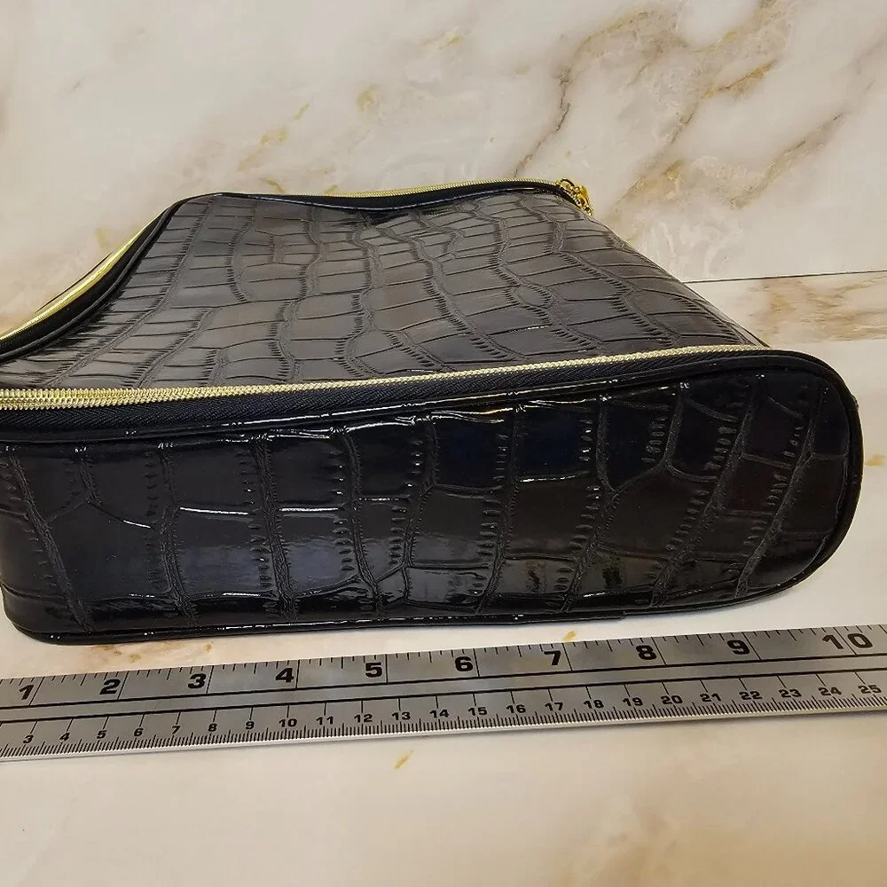 Estee Lauder Black Croc Cosmetic Bag